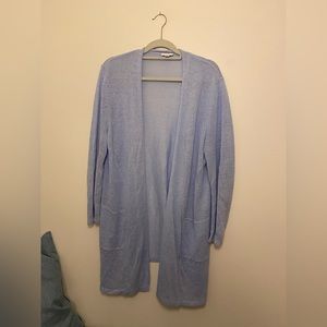 J.Jill long linen-blend open front cardigan - size XL